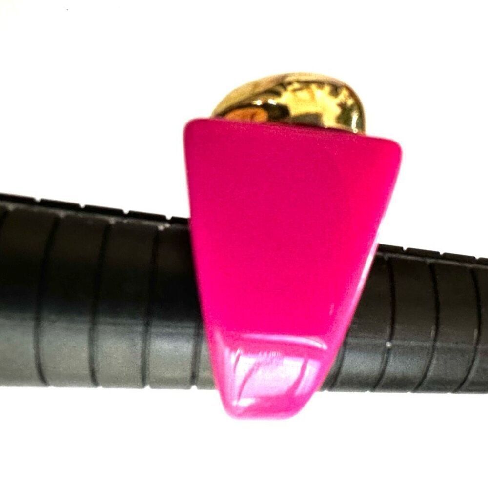 Pink gold tone heart cocktail ring - Picture 2 of 7